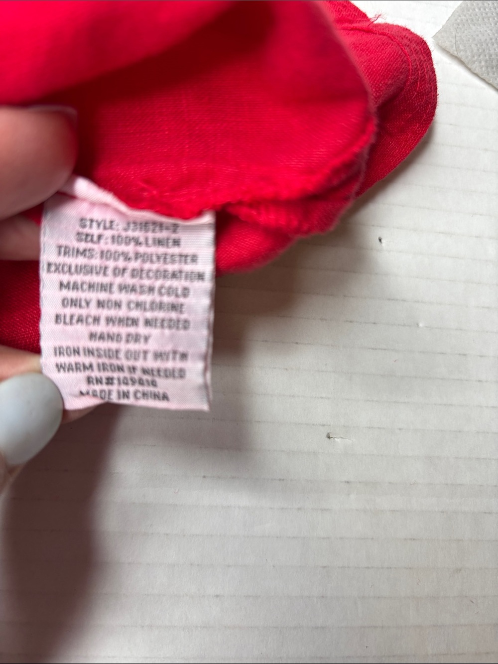 Johnny Was Ariel easy tunic linen dress, red, xs - Picture 6 of 10